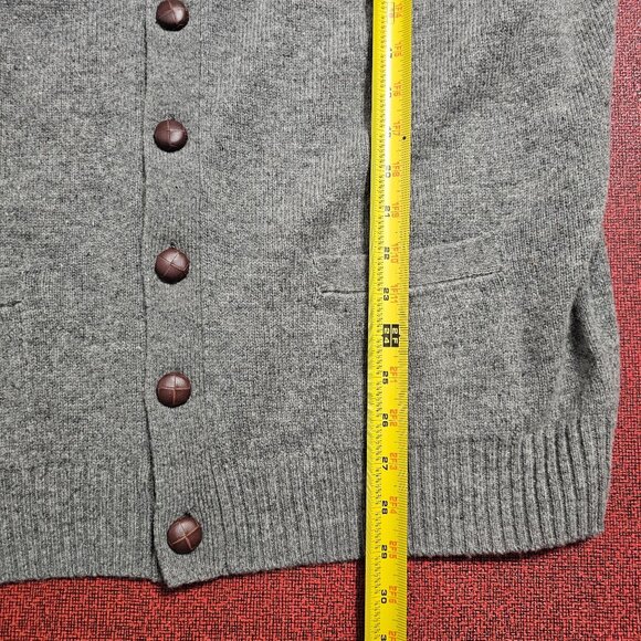 Jos A Bank Executive Sweater XL Mens Gray Lambswool Cardigan Grandpa Academia - Picture 7 of 7